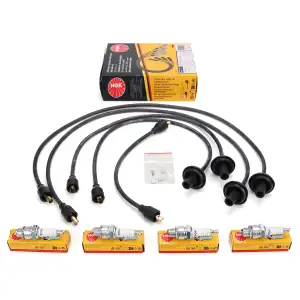 NGK 0948 Zündkabelsatz + 4x NGK 4210 Zündkerze für VW 1.2 1200 1300 1302 1303 1500 1600
