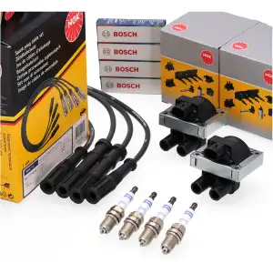 2x NGK Z&uuml;ndspule Kabelsatz 4x BOSCH 0242229659 Z&uuml;ndkerze f&uuml;r FIAT Panda 169 Punto 1.1 1.2