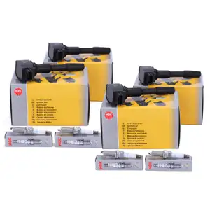 4x NGK Z&uuml;ndspule + 4x Z&uuml;ndkerze f&uuml;r RENAULT Clio 4 Kangoo 2 Megane 3 4 Scenic 3 4 1.2 TCe