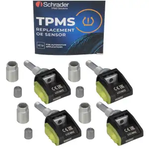 4x SCHRADER 3128 Reifendrucksensor f&uuml;r MERCEDES W203 W204 W205 W212 W461 W463 0009053907