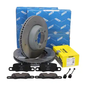 SEBRO Bremsscheiben + TEXTAR Bremsbel&auml;ge + Sensor f&uuml;r PORSCHE Panamera (970) hinten