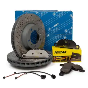 SEBRO Bremsscheiben + TEXTAR Bel&auml;ge f&uuml;r PORSCHE 718 Boxster Cayman 982 2.0 vorne