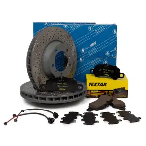 SEBRO Bremsscheiben + TEXTAR Bel&auml;ge f&uuml;r PORSCHE 718 Boxster Cayman 982 2.5 S vorne