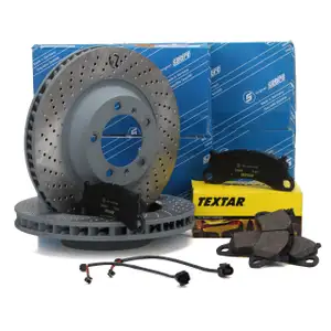 SEBRO Bremsscheiben + TEXTAR Bel&auml;ge f&uuml;r PORSCHE 991 3.0/3.8 Carrera S / GTS vorne