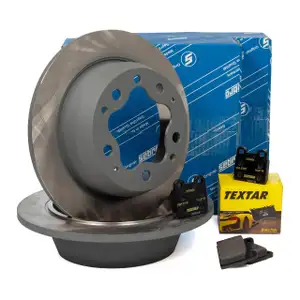 SEBRO Bremsscheiben + TEXTAR Bremsbel&auml;ge f&uuml;r PORSCHE 356 C 1600 SC 75/95 PS hinten