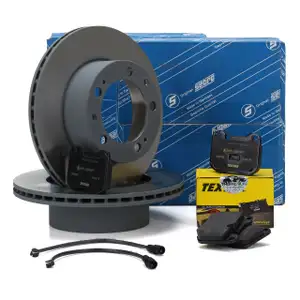 SEBRO Bremsscheiben + TEXTAR Bel&auml;ge + Wako f&uuml;r PORSCHE 944 2.5 2.7 ab 09.1988 vorne