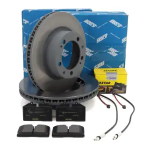 SEBRO Bremsscheiben + TEXTAR Bel&auml;ge + Sensor f&uuml;r PORSCHE 968 3.0 ohne Sportpaket vorne
