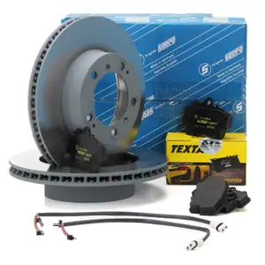 SEBRO Bremsscheiben + TEXTAR Bel&auml;ge + Wako f&uuml;r PORSCHE Boxster 986 2.5 2.7 vorne