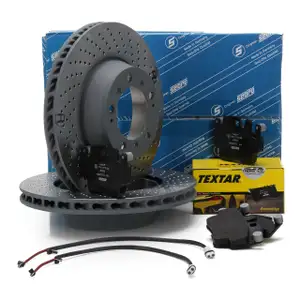 SEBRO Bremsscheiben + TEXTAR Bel&auml;ge f&uuml;r PORSCHE 996 Carrera / GT3 / Turbo hinten
