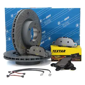 SEBRO Bremsscheiben + TEXTAR Bel&auml;ge f&uuml;r PORSCHE 997 3.6 Carrera 4 345 PS vorne