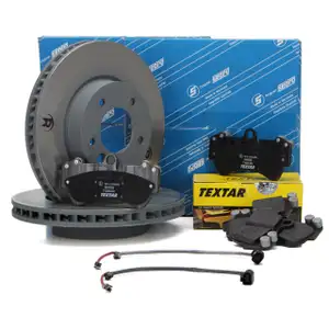 SEBRO Bremsscheiben + TEXTAR Bel&auml;ge + Wako f&uuml;r PORSCHE Cayenne 9PA VW Touareg 7L vorne