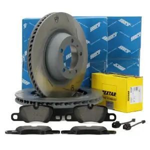 SEBRO Bremsscheiben TEXTAR Beläge Sensor für PORSCHE Panamera 4.8 3.0 S E-Hybrid hinten