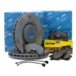 SEBRO Bremsscheiben + TEXTAR Bel&auml;ge f&uuml;r PORSCHE Macan (95B) 2.0 3.6 GTS/Turbo vorne