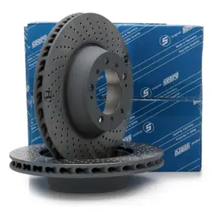 SEBRO Bremsscheiben Satz f&uuml;r PORSCHE 996 997 991 Carrera / Turbo / GT3 / GT2 hinten