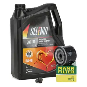 5L SELENIA DIGITEK PURE ENERGY 0W-30 Motor&ouml;l + MANN &Ouml;lfilter f&uuml;r FIAT 500X Tipo 1.0 1.3