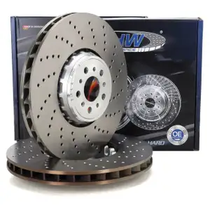 SHW Bremsscheiben Satz f&uuml;r BMW 5er F90 M5 8er F91 F92 F93 M8 600/625/635 PS vorne