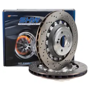 SHW Bremsscheiben Satz f&uuml;r BMW 2er F87 M2/CS/Competition 370/411/450 PS hinten