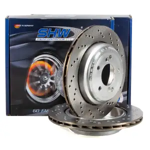 SHW Bremsscheiben Satz f&uuml;r BMW 3er E46 M3/CSL Z4M E85 E86 343/360 PS hinten