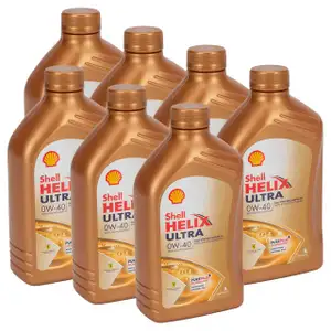 7x 1 Liter SHELL HELIX ULTRA 0W-40 Motor&ouml;l &Ouml;l f&uuml;r MB 229.5/226.5 VW 502.00/505.00