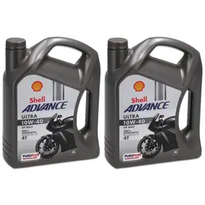 8L 8 Liter SHELL ADVANCE ULTRA 10W-40 4T 4-TAKT Motorrad Motor&ouml;l API SP JASO MA2