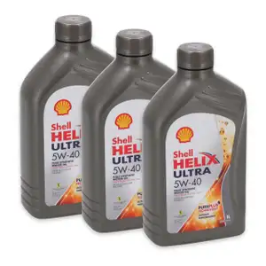 3L 3 Liter SHELL HELIX ULTRA 5W-40 5W40 Motor&ouml;l &Ouml;l MB 226/229.5 VW 502/505.00