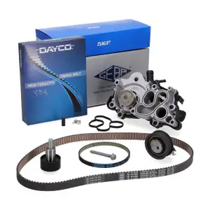 SKF / DAYCO Zahnriemensatz + GEBA Wasserpumpe f&uuml;r VW Golf 7 Polo 5 Up A1 A3 Q2 1.0/1.2 TSI