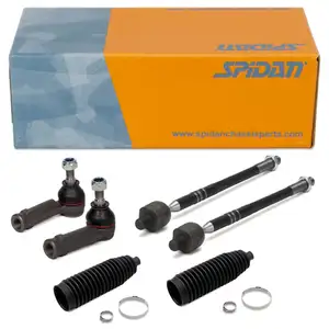 2x SPIDAN Spurstange + Kopf + Manschette für VW Golf 5 6 7 Tiguan Touran A3 8P 8V Q2 vorne