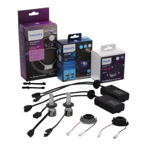 2x PHILIPS Ultinon Pro6000 HL Boost H7 LED Bulbs + Adapter for VW Golf 5/Variant/Plus