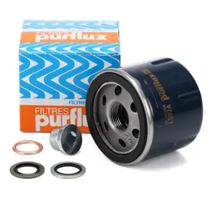 PURFLUX LS924 Ölfilter + Schraube für RENAULT Clio 2 3 4 Twingo 1 2 DACIA Logan 1.2