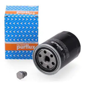 PURFLUX LS214 Ölfilter + Schraube für VW Passat B5 B5.5 AUDI A4 B5 B6 A6 2.4-3.0 1.9 TDI