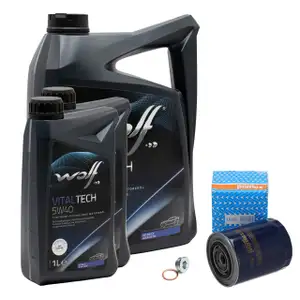 7L WOLF 5W40 Motor&ouml;l + PURFLUX &Ouml;lfilter f&uuml;r PSA Jumper 1 2 Boxer FIAT Ducato 2.5/2.8D