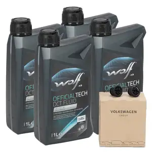 4L WOLF ECOTECH FLUID Automatikgetriebe&ouml;l + 2x ORIGINAL VAG &Ouml;lablassschraube 0CK321439A