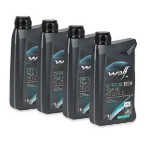 4L 4 Liter WOLF OFFICIALTECH 75W-85 FE LS GL 5 Schaltgetriebe&ouml;l Achsgetriebe&ouml;l