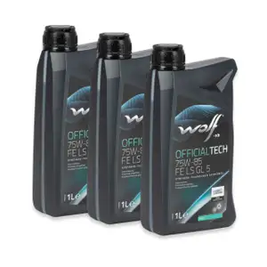 3L 3 Liter WOLF OFFICIALTECH 75W-85 FE LS GL 5 Schaltgetriebe&ouml;l Achsgetriebe&ouml;l