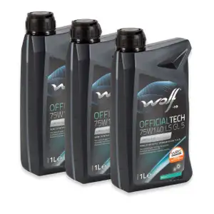 3L 3 Liter WOLF OFFICIALTECH 75W140 SL GL5 LIMITED SLIP Getriebe&ouml;l Schaltgetriebe&ouml;l
