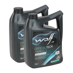 10L 10 Liter WOLF OFFICIALTECH 75W90 GL 5 Getriebe&ouml;l API GL-5 MAN MB 235.8 SCANIA VOLVO