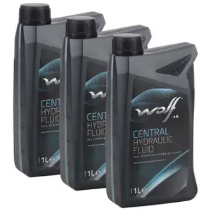 3L 3 LIter WOLF CENTRAL HYDRAULIC FLUID Hydraulik&ouml;l f&uuml;r BMW FIAT MERCEDES OPEL VOLVO VW