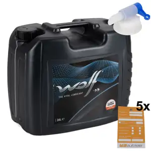 20L WOLF ECOTECH 0W40 FE PORSCHE A40 VW 502/505.00 MB 229.3/5 + Abf&uuml;llhahn &Ouml;lwechselzettel