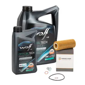 6L WOLF 5W30 C2/C3 Motor&ouml;l + HIRSCHER &Ouml;lfilter f&uuml;r BMW E81-88 E46 E90-93 E39 E60/61 X3 M47
