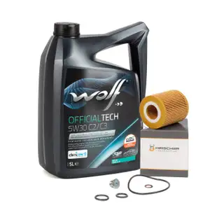 5L WOLF 5W30 C2/C3 Motoröl + HIRSCHER Ölfilter BMW E81-88 E46 E90-93 X1 E84 Z4 E85 N40-46