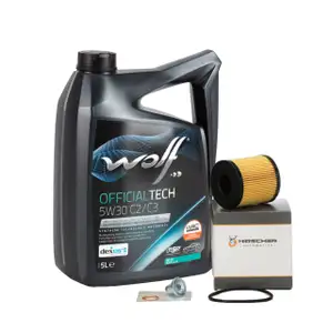 5L WOLF 5W30 C2/C3 Motoröl + HIRSCHER Ölfilter CITROEN FORD OPEL MINI PEUGEOT 1.4-2.0D