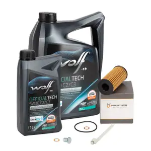6L WOLF 5W30 C2/C3 Motor&ouml;l + HIRSCHER &Ouml;lfilter f&uuml;r BMW 1er 3er 4er 5er 6er 7er X3 B47 B48