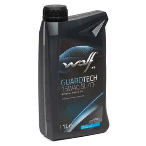 1L 1 Liter WOLF GUARDTECH 15W40 SL/CF Motor&ouml;l &Ouml;l MB 229.1 VW 501.01/505.00