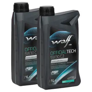 2L WOLF OFFICIALTECH 5W30 C2 Motor&ouml;l f&uuml;r FIAT 9.55535-S1 PSA B71 2290-2014 RENAULT RN 0700
