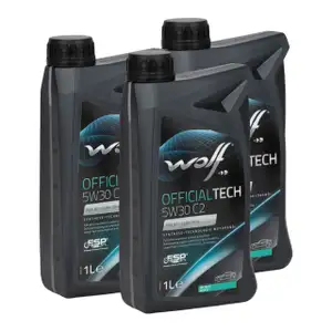 3L WOLF OFFICIALTECH 5W30 C2 Motor&ouml;l f&uuml;r FIAT 9.55535-S1 PSA B71 2290-2014 RENAULT RN 0700