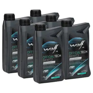 6L WOLF OFFICIALTECH 5W30 C2 Motor&ouml;l f&uuml;r FIAT 9.55535-S1 PSA B71 2290-2014 RENAULT RN 0700