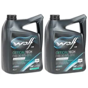 10L 10 Liter WOLF OFFICIALTECH 0W-30 MS-BFE Motor&ouml;l f&uuml;r BMW LL-19 FE 229.51 OPEL OV0401547