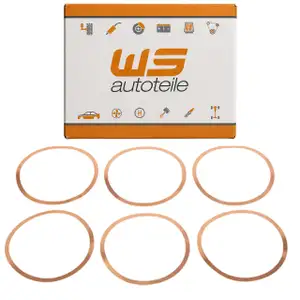 6x Dichtung Zylinderlaufbuchse 0,5MM f&uuml;r PORSCHE 911 2.0 2.2 2.3 90110419102