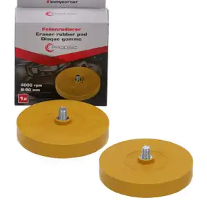 2x Folienradierer Radierscheibe Aufkleber Zierstreifen Entferner &Oslash; 90mm max. 4000rpm