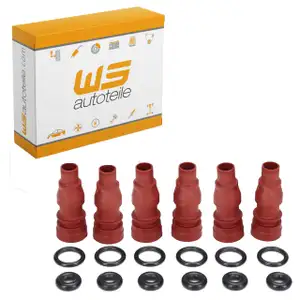 6x Hülse Einspritzventil + Dichtungen K-Jetronic für PORSCHE 911 2.7/3.0 SC / Carrera